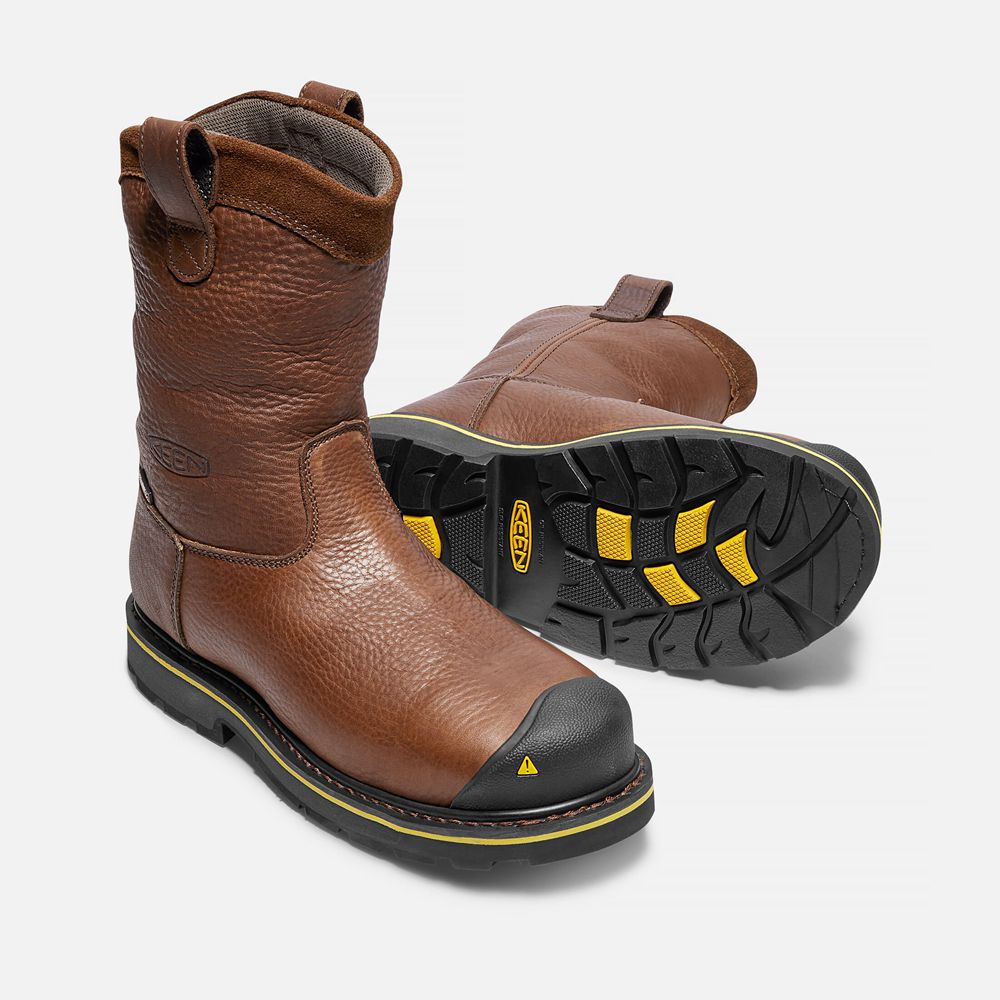 Botte de Travail Keen Homme Marron | Dallas Wellington (Steel Toe) | LSNZQ-9478